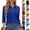 22# Blue, variant on 3/4 Length Sleeve Womens Tops Solid Color Lapel Collar Lightweight Polo Shirts Casual Loose Business Work Blouses Light Brown XXL
