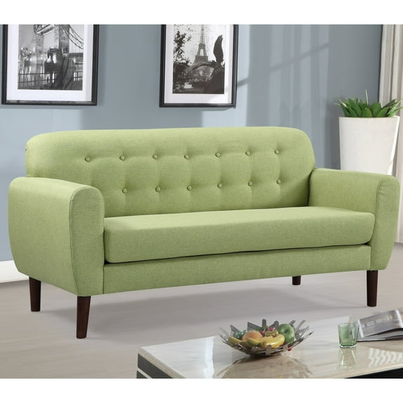 US Pride Furniture Tyson Love Seat with Wooden Legs, Lemon Green, S5217-L