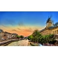 thumbnail image 2 of Manlove, David 14x10 Gold Ornate Wood Framed with Double Matting Museum Art Print Titled - River Seine A, 2 of 4