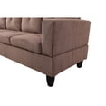 thumbnail image 5 of Starhome L Shaped Brown Couch with Ottoman(Pillows Included) Microfiber, 5 of 6