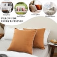 thumbnail image 4 of Simple&Opulence 100% Linen Euro Shams with White Trim Inserted Edges, 26"x26" Home Decorative Pillow Cover Set of 2, Basic Style Pillow Shams, Rust, 4 of 5