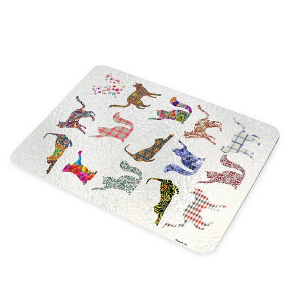 KuzmarK Glass Cutting Board - Kitty Cat