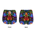 thumbnail image 5 of Lsque Colorful Floral Printed Women's Running Shorts with Liner Pockets,Elastic Quick Dry Workout Athletic Gym Yoga Shorts,Womens High Waist Shorts-Small, 5 of 9