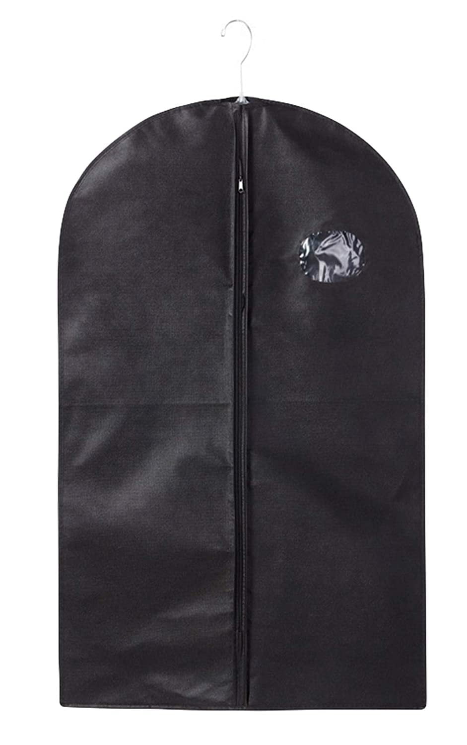 Case of 100 Black Garment Bags for Travel 24" x 42". Vinyl Hanging