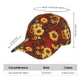 thumbnail image 2 of Pofeuu Red Plaid Sunflower Print Adult Adjustable Embroidered Graphic Baseball Hat for Men and Women, 2 of 6