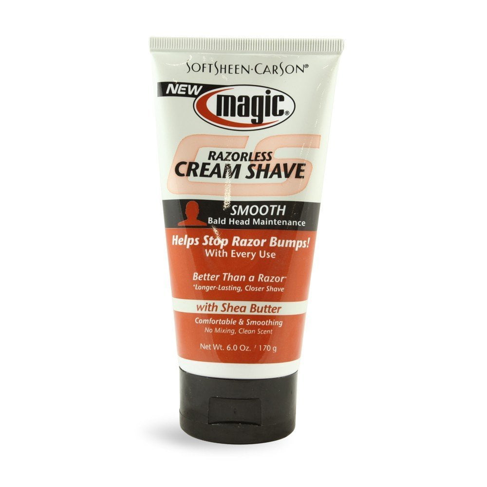 Magic Razorless Cream Shave Bald Head 6 Ounce Tube (177ml) (6 Pack