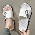 thumbnail image 3 of Men's Slip On Sport Slide Sandals Wide Width Non Slip Bathroom Shower Slippers Open Toe Soft Sole Lightweight Water Shoes White Size 8, 3 of 5