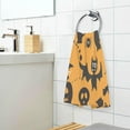 thumbnail image 5 of Nsnder Halloween Trick Hat Bats Pumpkin Cotton Towel Set 2PCS, Quick Drying Bath Towels, Soft and Breathable Hand Towel WashCloths for Kitchen, Bathroom, Gym, Beach, 5 of 7