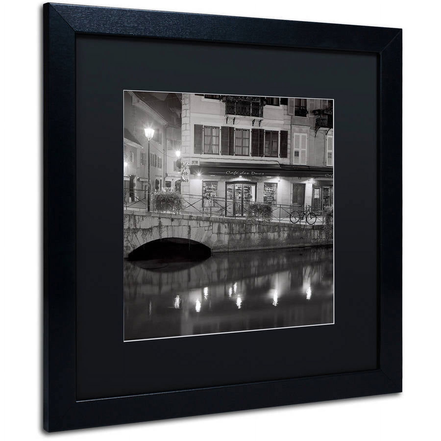 Trademark Fine Art "Cafe des Ducs 1" Canvas Art by Alan Blaustein, Black Matte, Black Frame