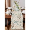 thumbnail image 4 of Blue Green Brown Botanical Burlap-Cotton Table Runner 72 Inches Long,Pastoral Watercolor Rustic Farmhouse Table Runners,Outdoor Dining Tablecloths Decor for Baby Shower Party Wedding 14x72, 4 of 9
