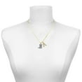 thumbnail image 2 of Delight Jewelry Silver-tone Cowboy Boots - Large Goldtone Crystal Initial - A - Charm Necklace, 17.5"+2", 2 of 4