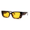 thumbnail image 3 of Womens Retro Mod Square Cat Eye Thick Plastic Sunglasses Tortoise Yellow, 3 of 4