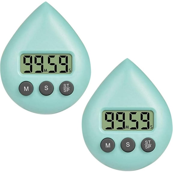 2Pcs Green Shower Timer for Adults, Digital Shower Clock with Timer, Waterproof Timer with Alarm and Suction Cup