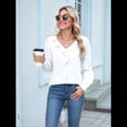 thumbnail image 4 of Blusa Informal Elegante para Mujer, de Larga, con Cuello en V y Volantes, para el Trabajo, 2025 XL, 4 of 10