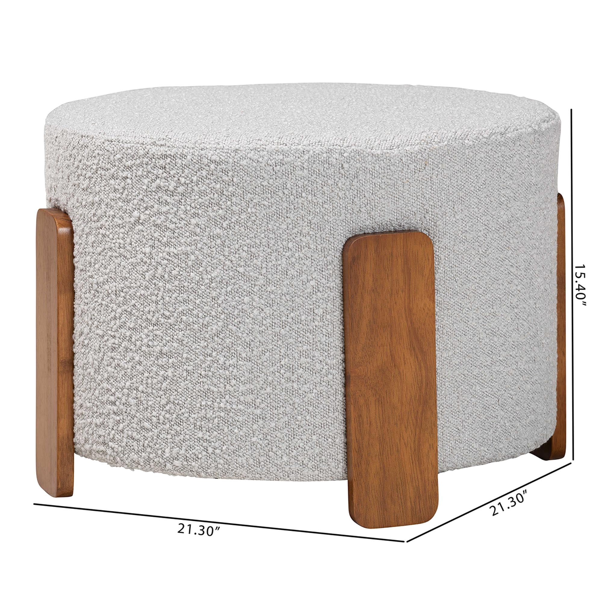 Baxton Studio Finlay Japandi Footstool, One Size, Walnut Brown