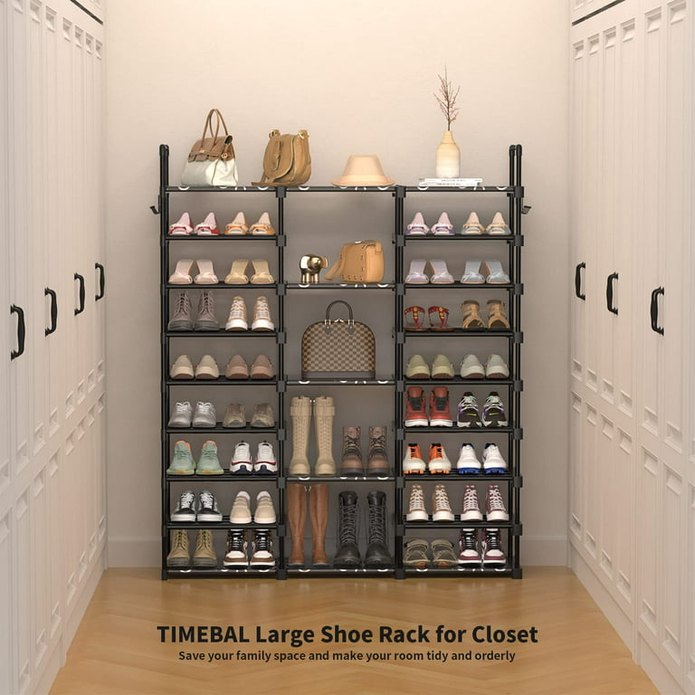 TIMEBAL timebal 9 tiers shoe rack storage organizer shoe shelf organizer  for entryway holds 50-55 pairs shoe and boots, stackable sho