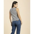 thumbnail image 5 of Moomaya Womens Printed Side-Buttoned Top, Sleeveless Round Neck Casual Top, 5 of 8