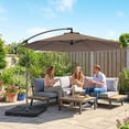 thumbnail image 2 of Outsunny 9.6ft Garden Parasol Sun Shade Banana Umbrella Cantilever Coffee, 2 of 10