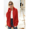 thumbnail image 3 of Women'S - Batwing Cable Knitted Slouchy Oversized Wrap Cardigan Sweater Rust  Size, 3 of 8