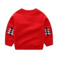 thumbnail image 3 of Boys Christmas Deer Sweater,Crew Neck Long Sleeve Snowflake Jacquard Knit Pullover for 2-7 Years, 3 of 5