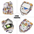 thumbnail image 5 of JIALIOU Mini Backpack Purse for Women Quilted Casual Daypack Small Travel Shoulder Bag, Cartoon Ghost Pumpkin Bats, 5 of 7
