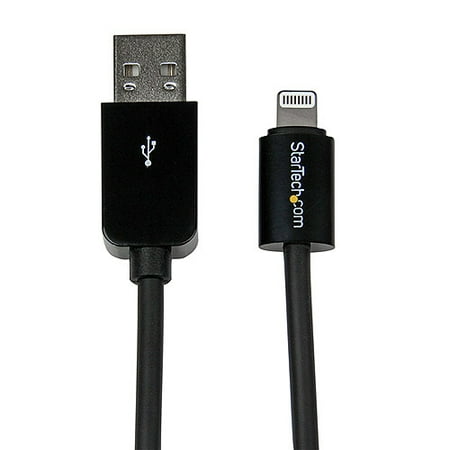 StarTech 6' Apple 8-pin Lightning Connector to USB Cable for Apple iPhone/iPod/iPad, Black