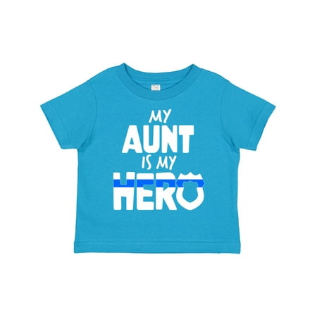 

Inktastic My Aunt is My Hero Police Officer Family Gift Toddler Boy or Toddler Girl T-Shirt