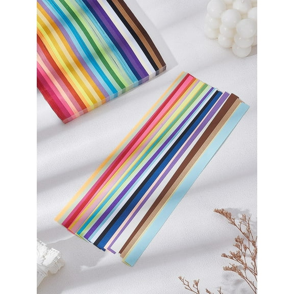 1350Pcs Double Sided Star Paper Strips Mixed Color Folding Crafts Rectangle Paper Chains for Classroom Home Party Decoration Supplies DIY Hand Art Crafts 238x125x9.5mm