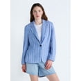 thumbnail image 3 of Free Assembly Women's and Women's Plus Linen-Blend Single Breasted Blazer, Sizes XS-4X, 3 of 6