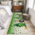 thumbnail image 5 of St. Patrick's Day Washable Area Rug&nbsp;2x6ft Green Lucky Shamrocks Gnome Love Heart Linen Texture Soft Rectangle&nbsp;Rugs for Living Room, Non Slip Carpet for Bedroom&nbsp;Entryway Dining Room, 5 of 9