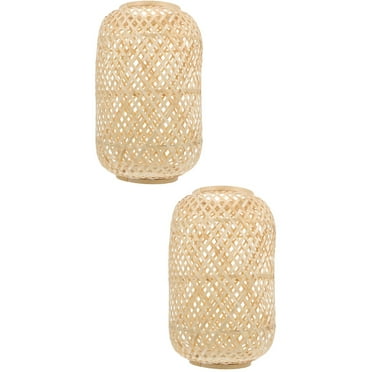 Set of 2 Artibetter Pendant Light Woven Rattan Lantern Shade
