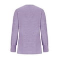 thumbnail image 4 of Patlollav Blouses Women Long Sleeve Solid Color Comfortable Breathable V-Neck Shirt Tops, 4 of 6