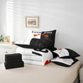 thumbnail image 4 of 7 Pieces King Size Valentine's Day Comforter Set,King Side Queen Side Bedding Set for Boys Girls,Love Heart Couple Lover Romantic (Comforter+Fitted+Flat Sheet+2 Pillowcases+2 Throw Pillow Covers), 4 of 5