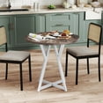 thumbnail image 4 of Gymax 31.5 Inch Round Dining Table for 2-4 Thick Wooden Tabletop Metal Pedestal Base, 4 of 10