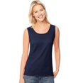 thumbnail image 1 of Hanes Débardeur en Coton mini-Nervuré pour Femmes, 2TG, Hanes Marine, 1 of 1