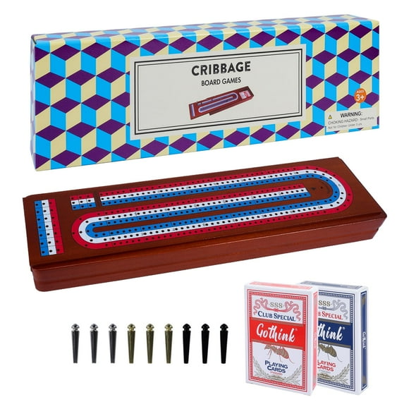 Juego de mesa Cribbage Offelec de 38 cm con marcador y pinzas