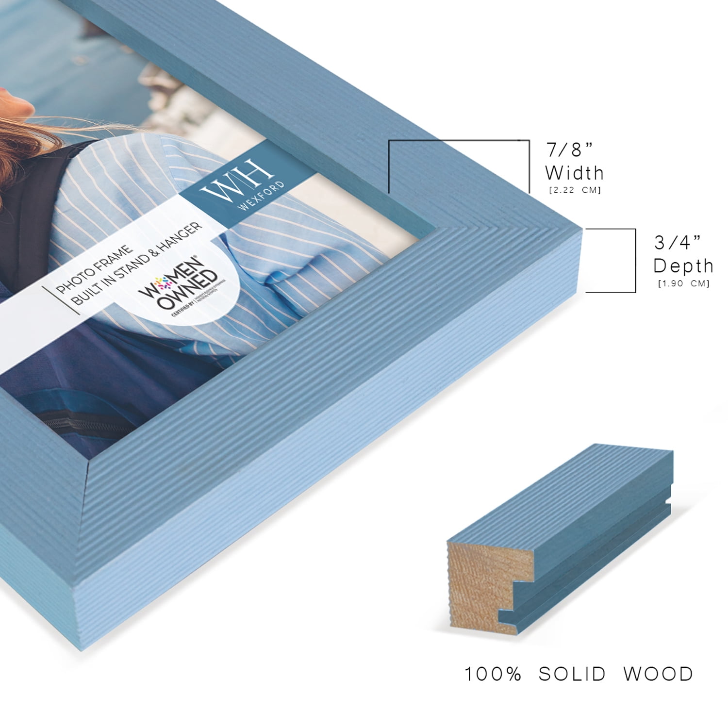Grooved 4 in. x 6 in. Blue Picture Frame (Set of 2)