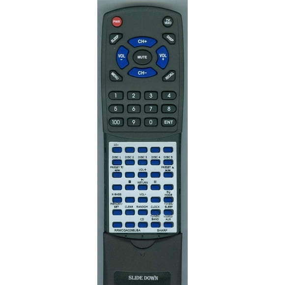 Replacement Remote for Sharp RRMCGA029SJSA, XLMP60, XL-MP60