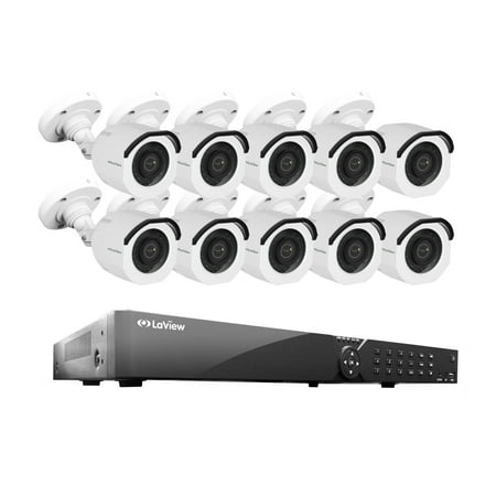LaView 16 Channel DVR Security System W/10 HD 1080P Indoor/Outdoor Surveillance Cameras- Built in Storage 2TB HDD, Motion Detection, Remote View, Instant Mobile