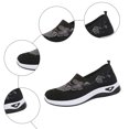 thumbnail image 5 of Rokment Womens Butterfly Embroidered Ortho Walking Shoes Ethnic Retro Casual Knit Comfortable Arch Support Platform Wedge Slip on Driving Nursing Loafers Tennis Non Slip Work Sneakers Black Size 6, 5 of 8