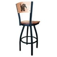 thumbnail image 2 of Holland Bar Stool  25 in. L038 - Black Wrinkle Memphis Swivel Bar Stool with Laser Engraved Back, 2 of 3