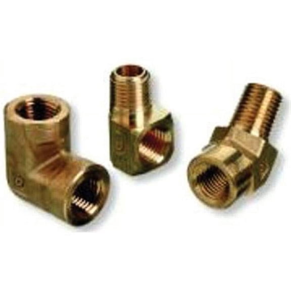 Pipe Thread Elbows, Connector, 1,000 PSIG, Brass, 1/4 in (NPT)