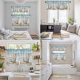 thumbnail image 6 of Blue Coastal Shell Kitchen Curtains Sets for Windows 36 Inch Length, Beach Summer Seaside Nautical Rod Pocket Window Treatments Tier Curtains and Valances Set for Bedroom/Bathroom, 6 of 8