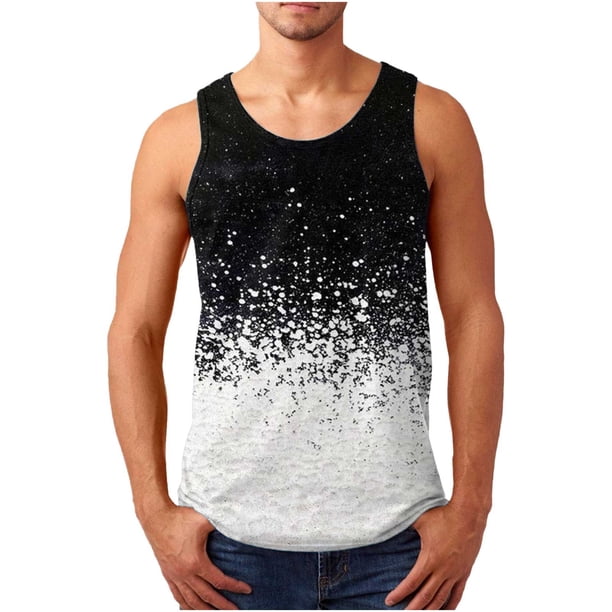 Chaleco deportivo y de ocio con estampado 3D para hombre, jersey sin mangas, chaleco ajustado Pompotops oipoqjl1429