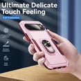 thumbnail image 6 of For Google Pixel 10 / Pixel 10 Pro Case With 360° Rotation Metal Ring Holder【Magnetic Car Mount】Shockproof Rugged Full Body Protection Heavy Duty Dust/Drop Proof Cover Case​,Pink, 6 of 9