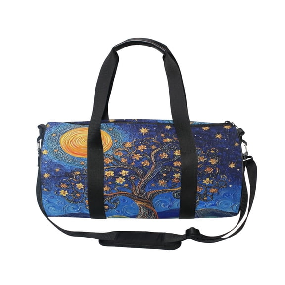 BZSMCE Bucket Sports Bag Creative Moonlit Blossoms Pattern Casual Simple Bag
