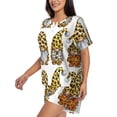 thumbnail image 2 of Lsque Leopard Gnomes Women's Short-Sleeved Pajama Set - 2 Piece Soft and Lightweight Sleepwear Set-XX-Large, 2 of 9