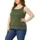 thumbnail image 4 of GRACE & GRANDEUR Túnicas de Talla Grande para Mujeres, Blusas de Cuello Redondo, con Encaje y Fluidez, 3X Verde Ejército, 4 of 6