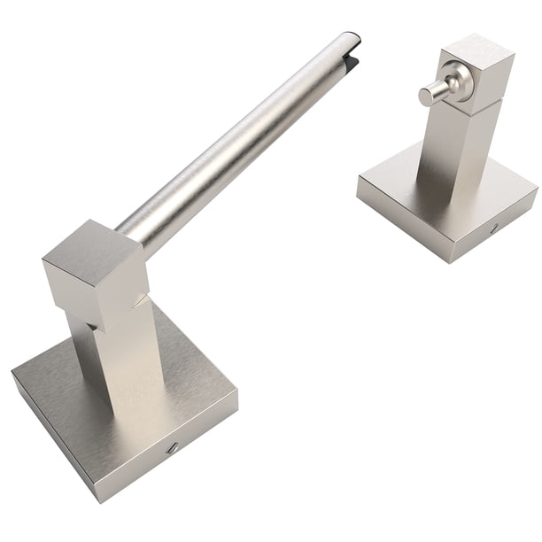 Ruacq Portarrollos De Papel Higiénico De Níquel Cepillado, Doble Poste, Portarrollos Cuadrados Giratorios, Perchas Para Portarrollos, Soporte Para Papel Higiénico, Acero Inoxidable Y Aleación De Zinc,