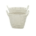 thumbnail image 6 of CosmoLiving by Cosmopolitan 16", 18"H White Cotton Fabric Handmade Storage Basket with Handles, 2-Pieces, 6 of 9
